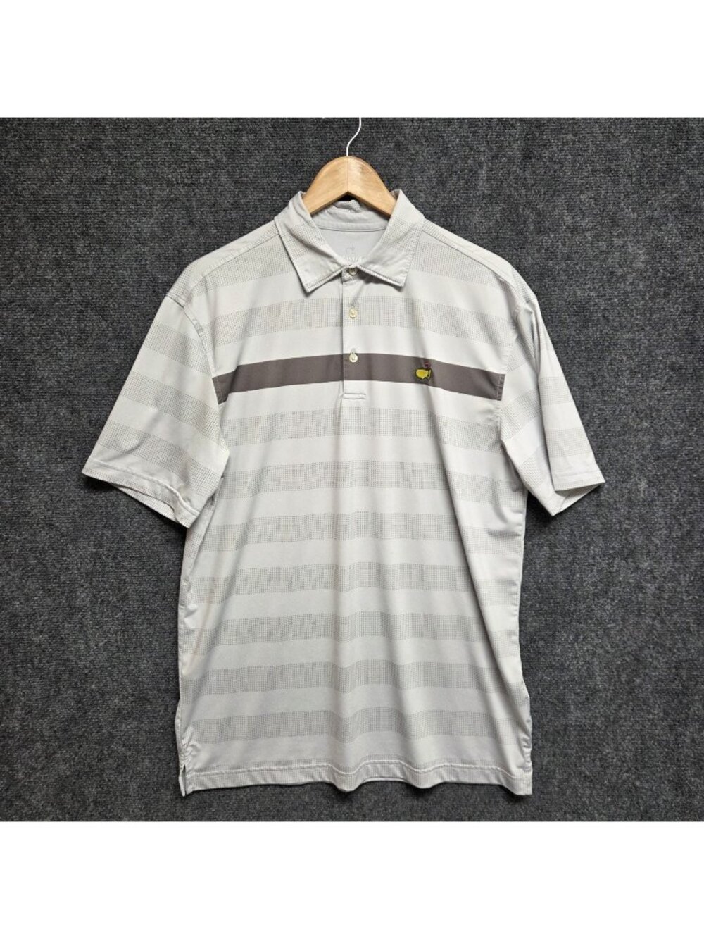 Masters Tech Polo Shirt Mens Medium Gray Augusta National Golf Club Distressed